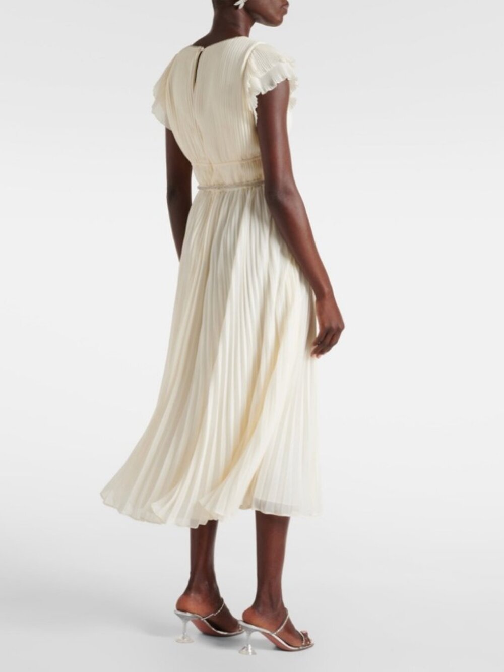 SELF-PORTRAIT Crystal-embellished chiffon midi dress, brand new, never worn.